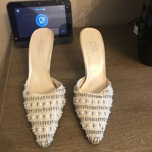 Beaded mules. Never worn.